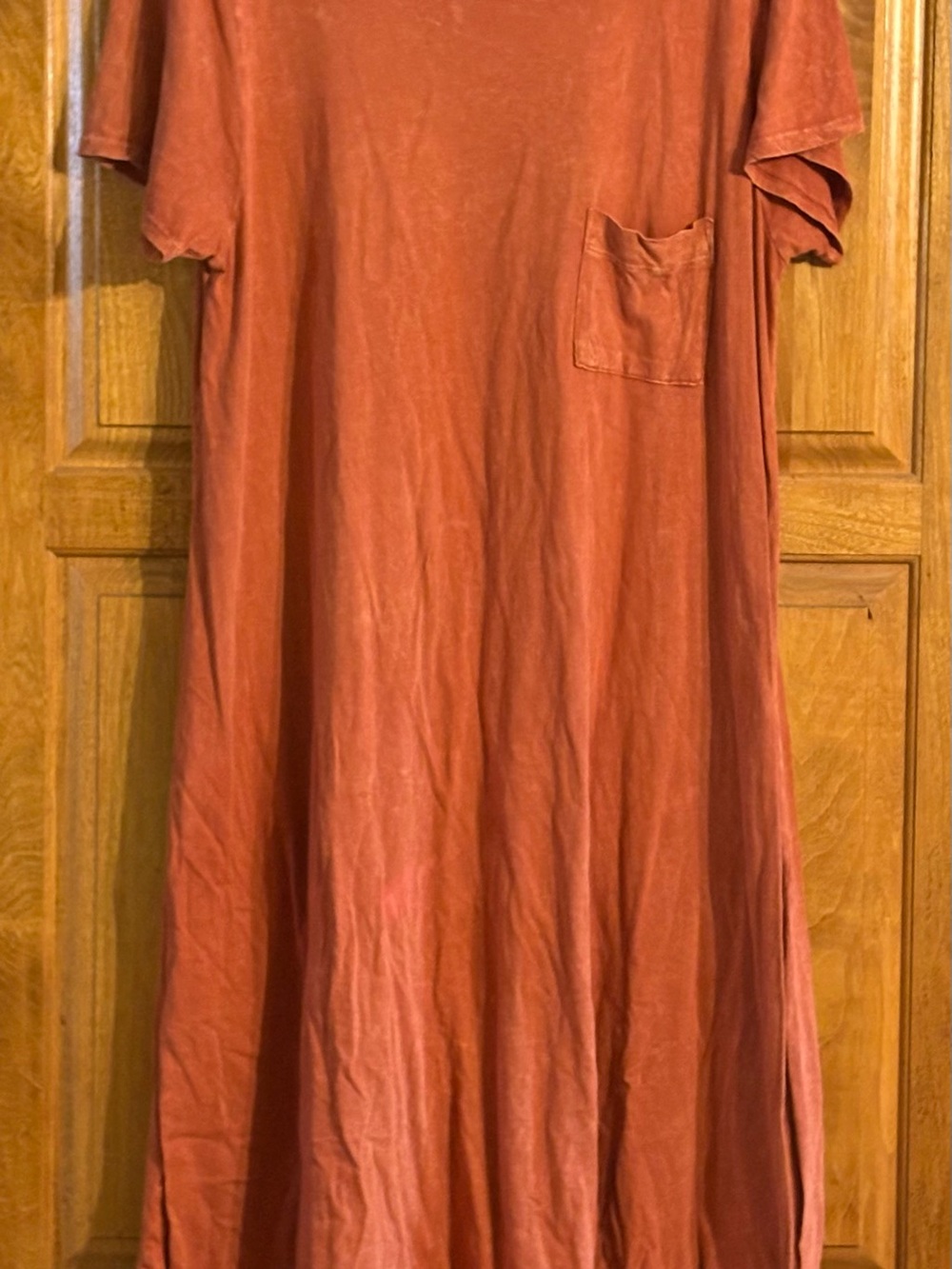 Lularoe Carly High-Low Dress Acid Wsshed Terracotta 2X